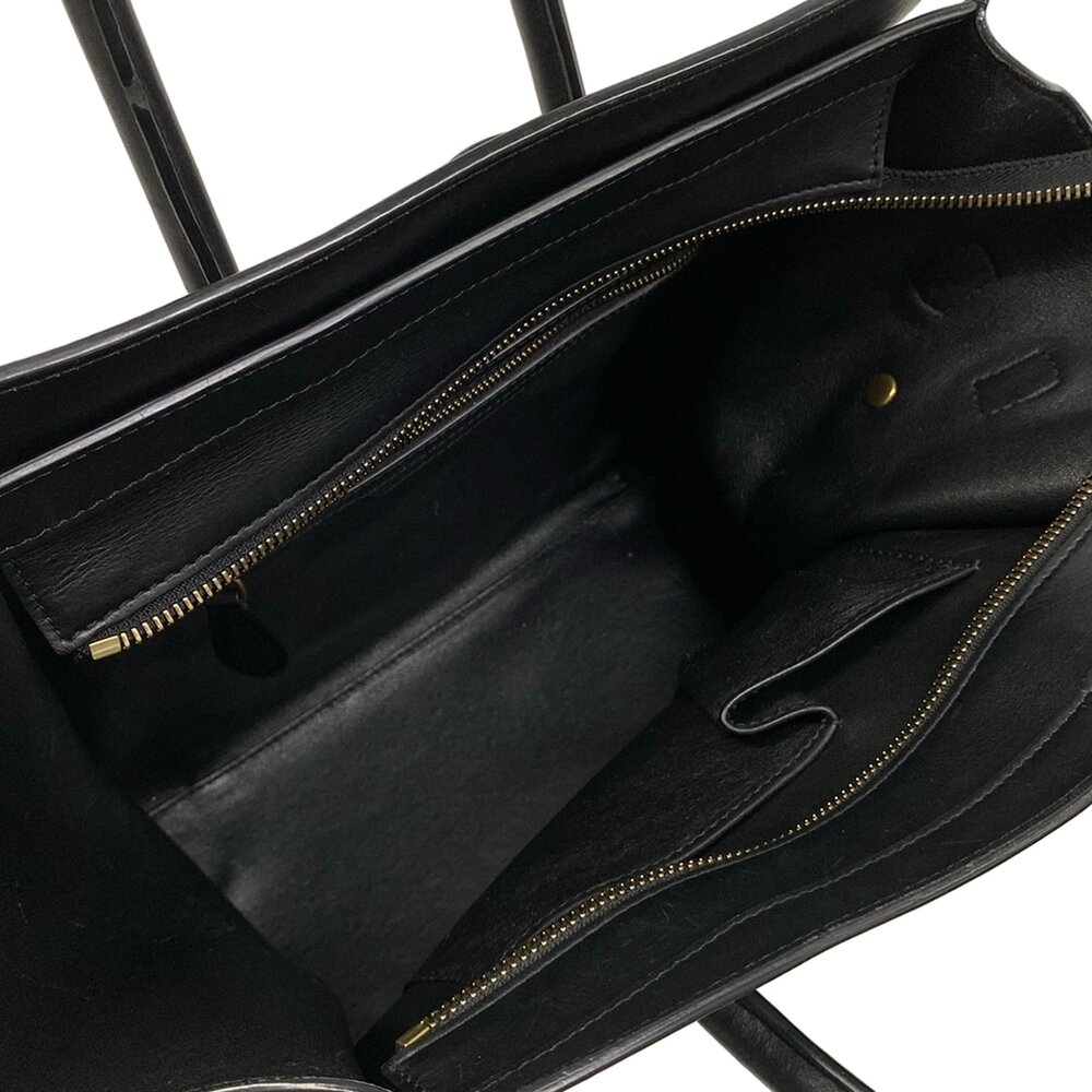 Celine Luggage Mini Shopper Handbag 165213PSJ.02BG Beige Black Navy Leather - Picture 7 of 15